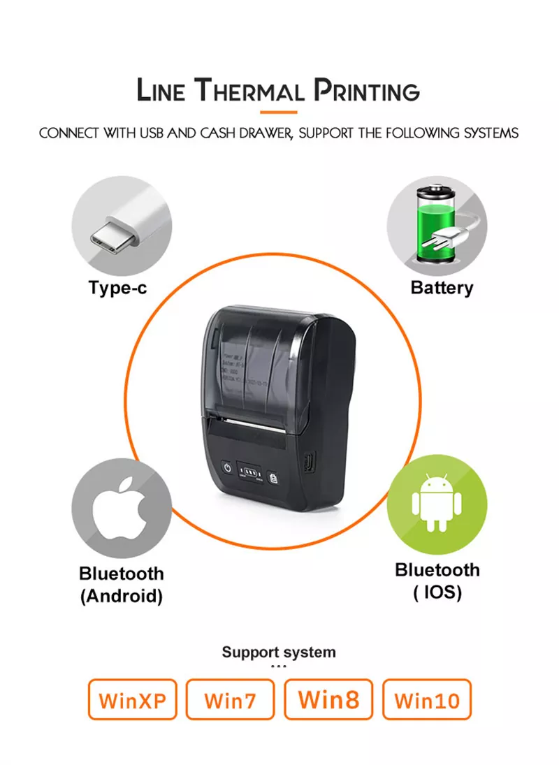 58mm Thermal Bluetooth Portable Receipt Printer